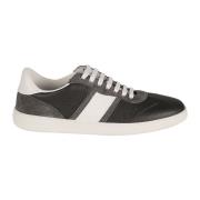 Salvatore Ferragamo Logo-Präglade Läderpanel Sneakers Black, Herr