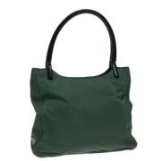 Prada Vintage Pre-owned Nylon handvskor Green, Dam