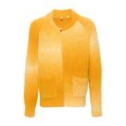 Sunflower Gul Ombre Dragkedja Cardigan Yellow, Herr