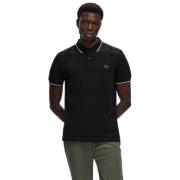 Fred Perry Svart Twin Tipped Pikétröja Black, Herr