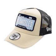 New Era Beige Los Angeles Plate Trucker Cap Beige, Herr