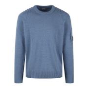 C.p. Company Lambswool Crew Neck Stickad Tröja Blue, Herr