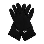 Y-3 Handskar med tryckt logotyp Black, Dam