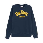 MC2 Saint Barth Navy Blue Sweater med Logobroderi Blue, Herr