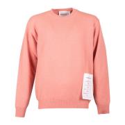 Amaránto Peach Crew Neck Wool Cashmere Sweater Orange, Herr