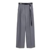 Max Mara Studio Ullblandade Gabardinbyxor Gray, Dam