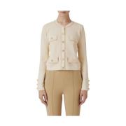 Elisabetta Franchi Stilren Stickad Topp White, Dam