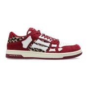 Amiri Sneakers Leopard Skel Top Red, Dam