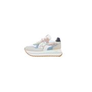 W6Yz Dynamiska Mocka Sneakers med Glänsande Detaljer White, Dam