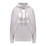 Isabel Marant Étoile Bomullsweatshirt med flocked logo Gray, Dam