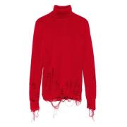 MM6 Maison Margiela Stilren Pullover Tröja för Kvinnor Red, Dam