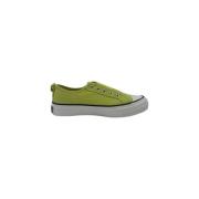 Twinset Gröna Canvas Sneakers med Broderat Logotyp Green, Dam