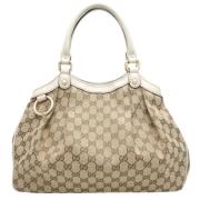 Gucci Vintage Pre-owned Canvas totevskor Beige, Dam