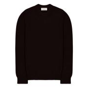 Laneus Bekväm Crewneck Tröja i Marin Cashmere Brown, Herr