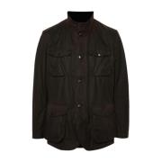 Barbour Brun Vaxad Bomulls Jacka Brown, Herr