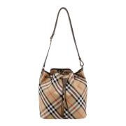 Burberry Rutig Canvas Hinkväska Beige, Dam