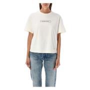 Emporio Armani Tryckt T-shirt med Grafiskt Tryck White, Dam