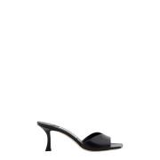 Jimmy Choo Böjd Häl Läder Sandaler Black, Dam