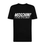 Moschino Svart Logo Print Crew Neck T-shirt Black, Herr