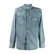 Ralph Lauren Western Denim Skjorta Blue, Herr