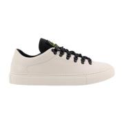 Stone Island Läder Logo Patch Sneakers White, Herr