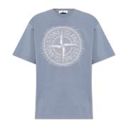 Stone Island T-shirt med tryck Blue, Herr