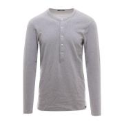 Tom Ford Bomull Crew-neck T-shirt med Logo Patch Gray, Herr