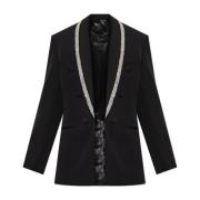 Balmain Kavaj med skimrande applikationer Black, Herr