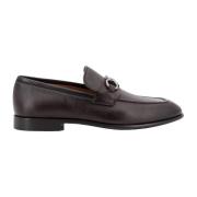 Salvatore Ferragamo Läder Loafer med Gancini Detalj Brown, Herr