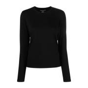 Majestic Filatures Round-neck Knitwear Black, Dam