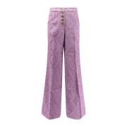 Etro Wide Trousers Purple, Dam