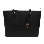 Love Moschino Svart Shoppingväska med Präglat Logotyp Black, Dam