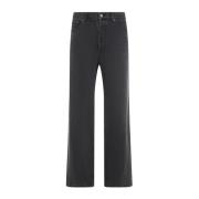 Saint Laurent Svarta Loose Straight Jeans Black, Herr