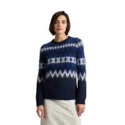 Woolrich Fair Isle Ulltröja Blue, Dam