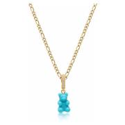 Nialaya Mens Turquoise Gummy Bear Necklace Yellow, Herr