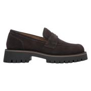 Estro Kvinnors Mörkbruna Chunky Platform Loafers gjorda av Italienskt ...