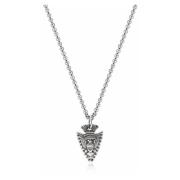 Nialaya Mens Sterling Silver Arrowhead Necklace Gray, Herr