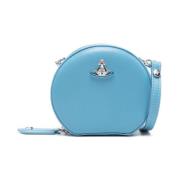 Vivienne Westwood Mini Rund Crossbodyväska Blå Läder Blue, Dam