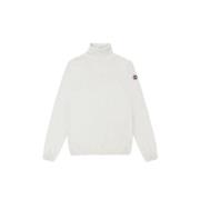 Colmar Vit Cashmere Tröja Ribbad Hals White, Herr