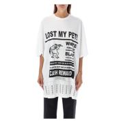 MM6 Maison Margiela Lost Pet Maxi T-shirt Vit White, Dam