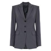 Kocca Elegant Pinstriped Jacket with Lapel Collar Multicolor, Dam