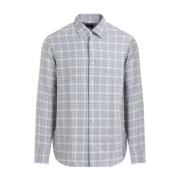 Brioni Sky Blue Dold Button-Down Skjorta Blue, Herr