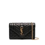 Saint Laurent Svart Satchel Väska Black, Dam