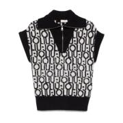 Liu Jo Monogram Jacquard Sweater Svart Black, Dam