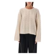 By Malene Birger Mysig Cable Stickad Tröja Cierra Beige, Dam