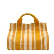 Hermès Vintage Pre-owned Canvas handvskor Yellow, Dam