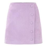 Kocca Knapp-Front Corduroy Mini Kjol Pink, Dam