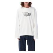 Acne Studios Optisk Vit Grafisk Tryck T-shirt White, Herr