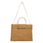 Marni Raffia Toteväska Rå Sienna/Naturlig Beige, Dam