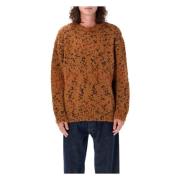 YMC You Must Create Tan Spräcklig Stickad Tröja Aw24 Brown, Herr